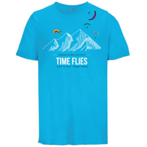 T-Shirt - Time Flies (Aqua Blau)
