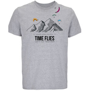 T-Shirt - Time Flies (Grau Schwarz - Meliert)