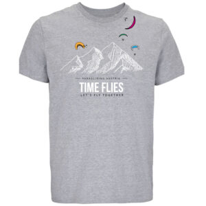 T-Shirt - Time Flies (Grau Weiß - Meliert)