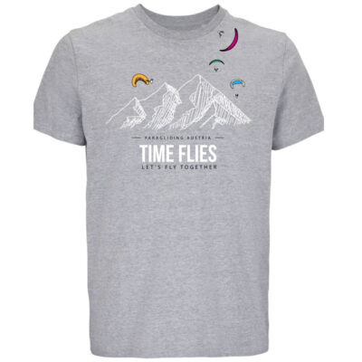 T-Shirt - Time Flies (Grau Weiß - Meliert)