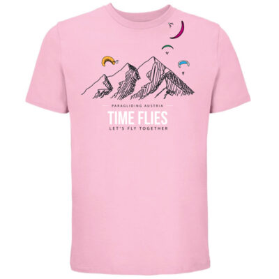 T-Shirt - Time Flies (Pink-Schwarz-Weiß)